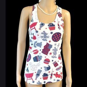 NWT Women's Size XS Disney Epcot World Showcase 100% Cotton 4th of July Tank Top
